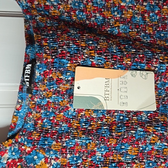 BTFBM Smocked Long Sleeve Floral Ruffle Dress - Picture 8 of 8